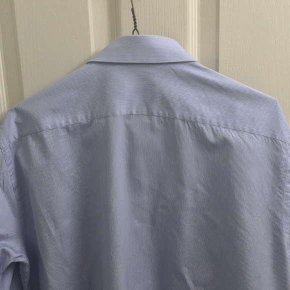 Brioni Mens Blue Striped Dress Shirt Sz 16R/41 - Picture 11 of 11